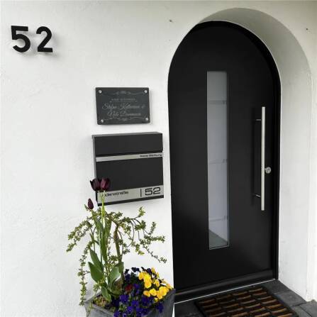 Metzler Briefkasten mit Lasergravur | Schwarz | Stencil 2