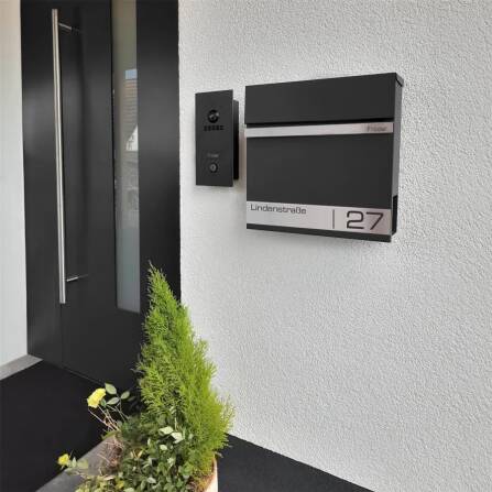 Metzler Briefkasten mit Lasergravur | Schwarz | Stencil 2