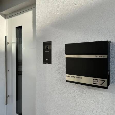 Metzler Briefkasten mit Lasergravur | Schwarz | Stencil 2