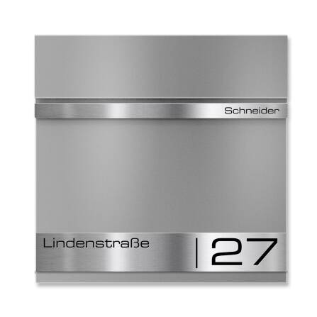 Metzler Briefkasten mit Lasergravur | Grau |  Stencil 2