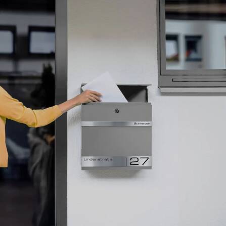 Metzler Casella Postale con Incisione Laser | Grigio | Stencil 2