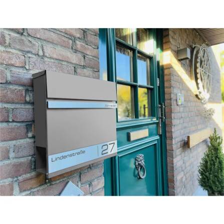 Metzler Casella Postale con Incisione Laser | Grigio | Stencil 2