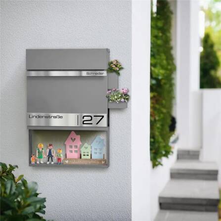 Metzler Casella Postale con Incisione Laser | Grigio | Stencil 2
