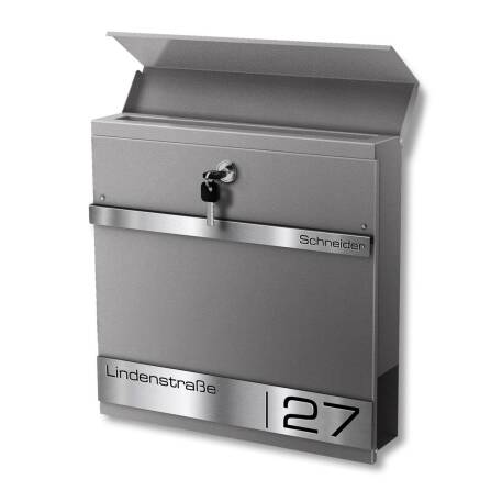 Metzler Casella Postale con Incisione Laser | Grigio | Stencil 2