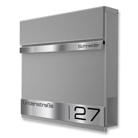 Metzler Casella Postale con Incisione Laser | Grigio | Stencil 2