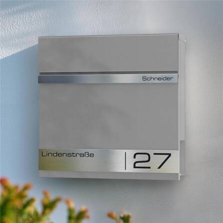 Metzler Casella Postale con Incisione Laser | Grigio | Stencil 2