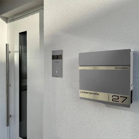 Metzler Casella Postale con Incisione Laser | Grigio | Stencil 2