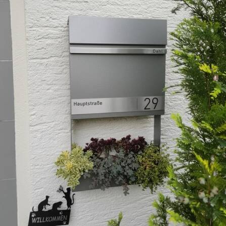 Metzler Casella Postale con Incisione Laser | Grigio | Stencil 2