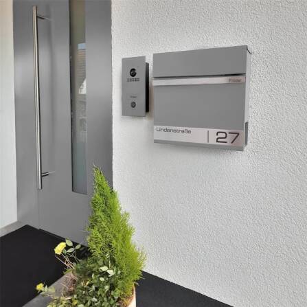 Metzler Casella Postale con Incisione Laser | Grigio | Stencil 2