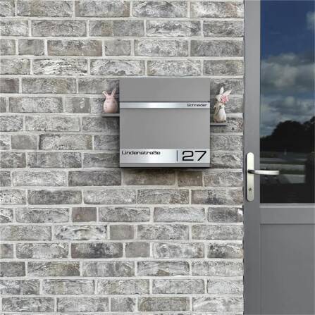 Metzler Casella Postale con Incisione Laser | Grigio | Stencil 2