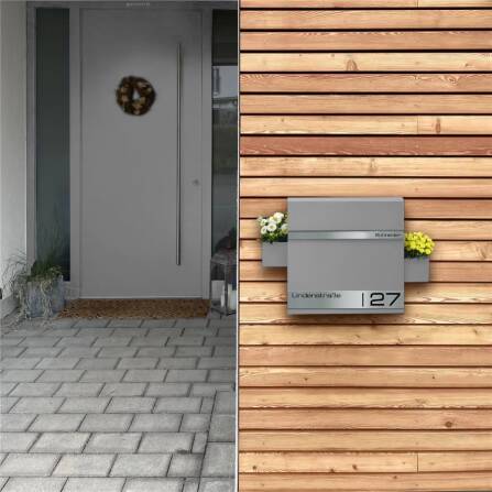 Metzler Casella Postale con Incisione Laser | Grigio | Stencil 2