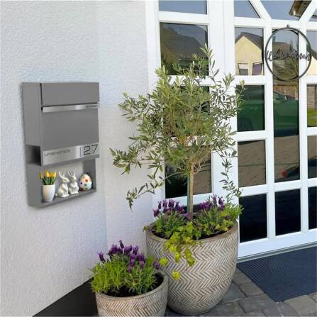 Metzler Casella Postale con Incisione Laser | Grigio | Stencil 2