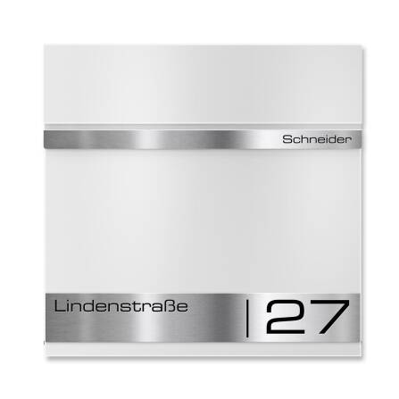 Metzler Briefkasten mit Lasergravur | Weiß | Stencil 2