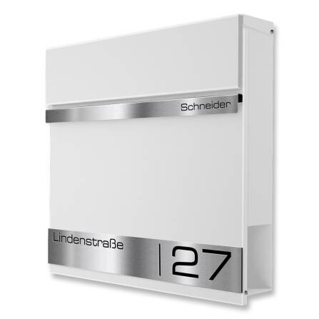 Metzler Cassetta postale con incisione laser | Bianco | Stencil 2