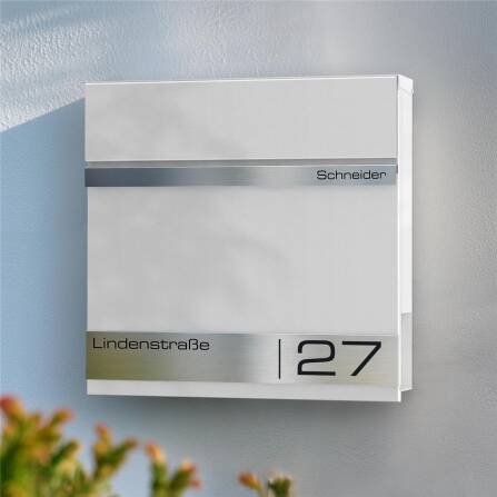 Metzler Cassetta postale con incisione laser | Bianco | Stencil 2