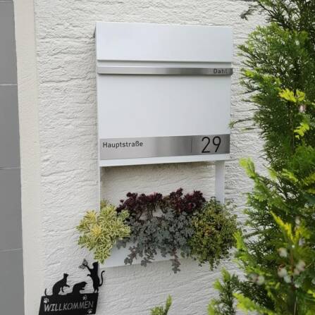 Metzler Cassetta postale con incisione laser | Bianco | Stencil 2