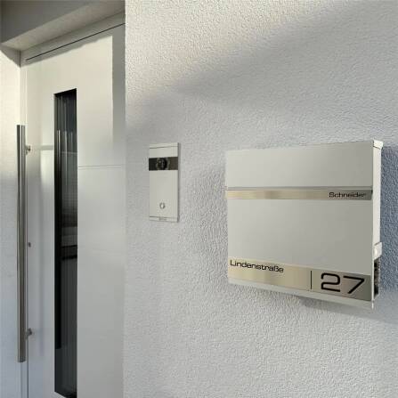 Metzler Cassetta postale con incisione laser | Bianco | Stencil 2