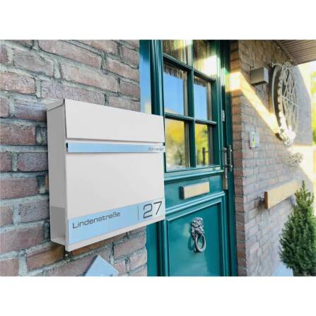 Metzler Cassetta postale con incisione laser | Bianco | Stencil 2