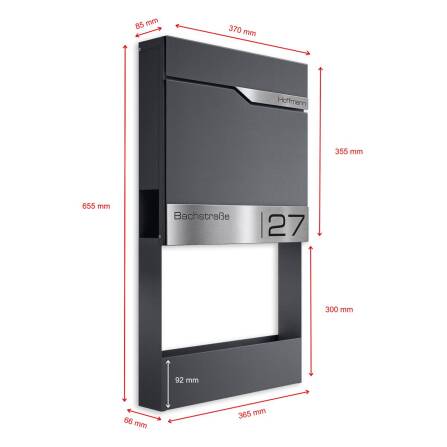 Metzler Boîte aux letters | personnalisée avec gravure | Mica de fer | Siebert Frame B