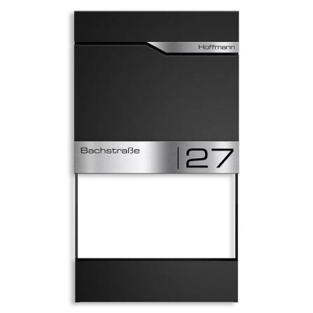 Metzler Briefkasten mit Blumenkasten | personalisiert mit Gravur | Schwarz | Siebert Frame J