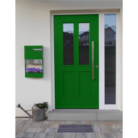 Metzler Briefkasten mit Blumenkasten | personalisiert mit Gravur | Wunschfarbe | Siebert Frame J