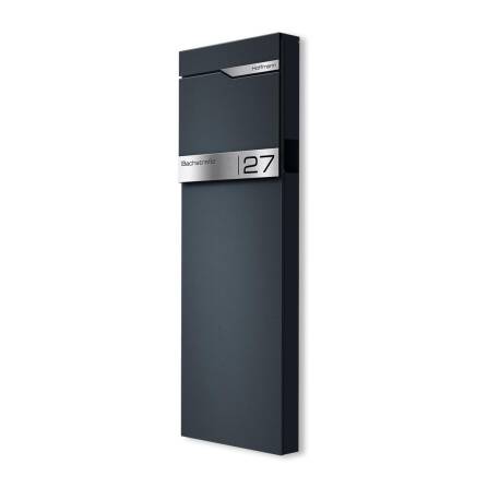 Metzler Briefkastenständer in RAL 7016 Anthrazit | Design Standfuß rostfrei | Anna 1