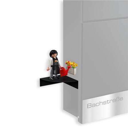 Metzler Regal für Briefkästen | Schwarz | Plate A