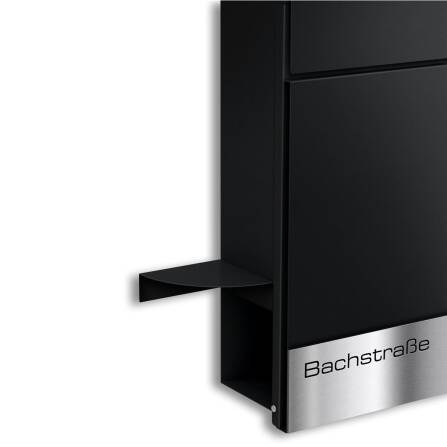 Metzler Regal für Briefkästen | Schwarz | Plate A