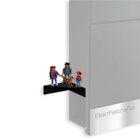 Metzler Regal für Briefkästen | Schwarz | Plate T