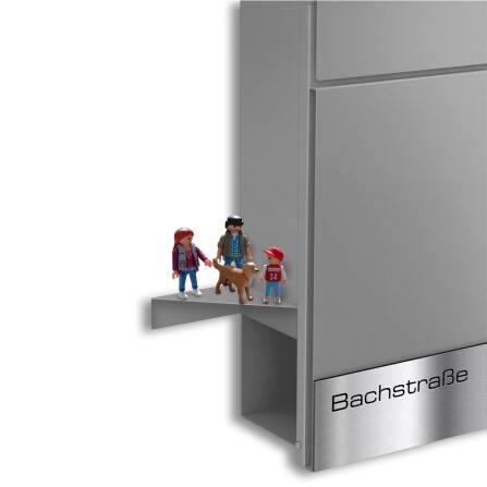 Metzler Regal für Briefkästen | Grau | Plate T