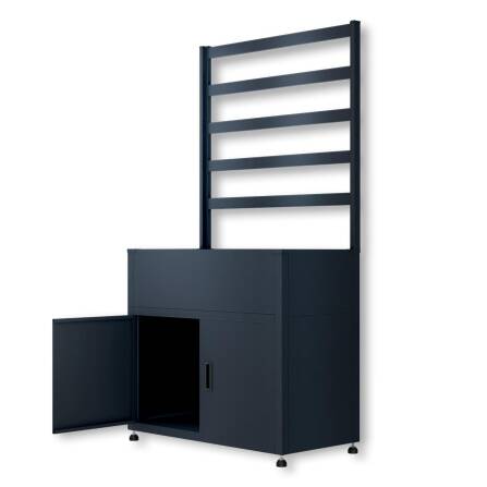 Metzler Hochbeet mit Stauraum | Pulverbeschichtet | mit Pflanzgitter | 100  x 190 x 50 cm