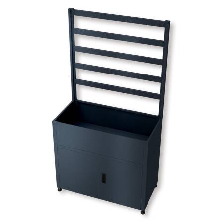 Metzler Hochbeet mit Stauraum | Pulverbeschichtet | mit Pflanzgitter | 100  x 190 x 50 cm