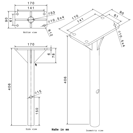 Bodenanker für Briefkastenständer zum einbetonieren | passend für BK212 Ständer