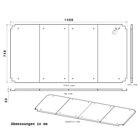 Metzler Zwischenboden für Hochbeete mit den Maßen 150 x 75 x 77 cm