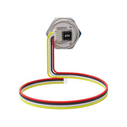 Metzler - Drucktaster 19mm - LED Ringbeleuchtung RGB-Farbwahl per Schalter - IP67 IK10 - Edelstahl - Flach - Kabelanschluss