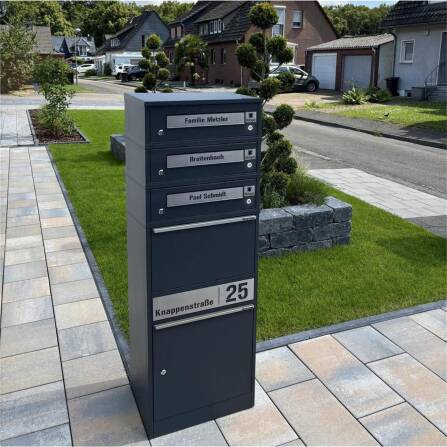 Metzler Funk-Paketbox mit Klingel & Briefkasten |  personalisiert mit Gravur | Edelstahl-Namensschilder | Bispo Funk