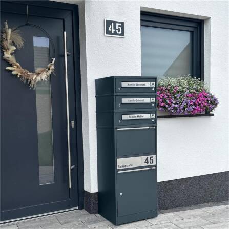 Metzler Funk-Paketbox mit Klingel & Briefkasten |  personalisiert mit Gravur | Edelstahl-Namensschilder | Bispo Funk
