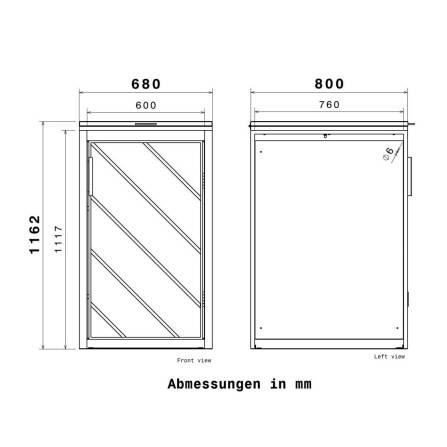 Metzler Caches-poubelles avec acentuation en acier inoxydable | 1x | 240 l  Anthracite avec  bandes de vue | inoxydable et massif | Poignée verrouillable
