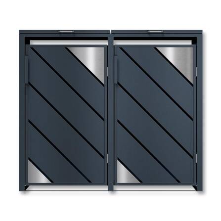 Metzler Mülltonnenbox mit Edelstahl Akzenten | 2er |...