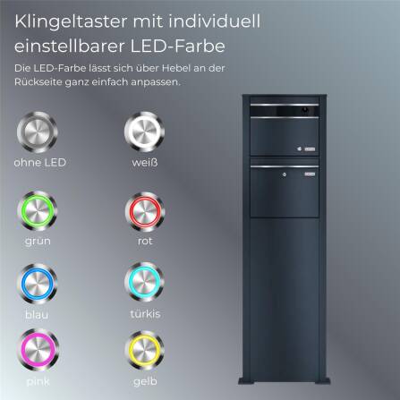 Metzler Standbriefkasten mit Video-Türsprechanlage für Einfamilienhaus VDM10 | Anthrazit RAL7016