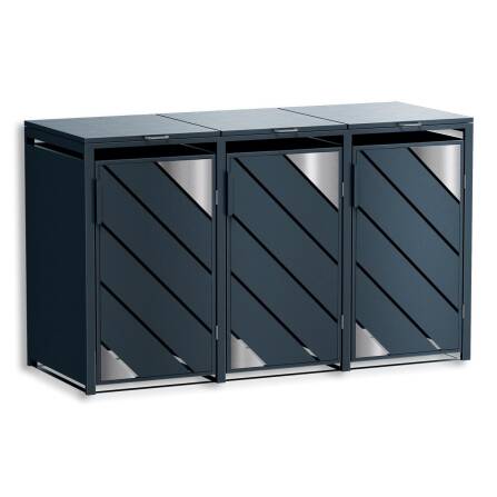 Metzler Mülltonnenbox mit Edelstahl Akzenten | 3er |...