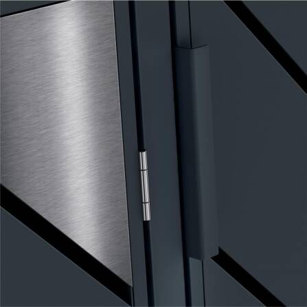 Metzler Mülltonnenbox mit Edelstahl Akzenten | 3er | 240l | Anthrazit | mit Sichtstreifen | rostfrei & massiv