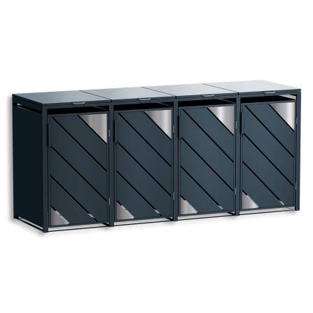 Metzler Mülltonnenbox mit Edelstahl Akzenten | 4er |...