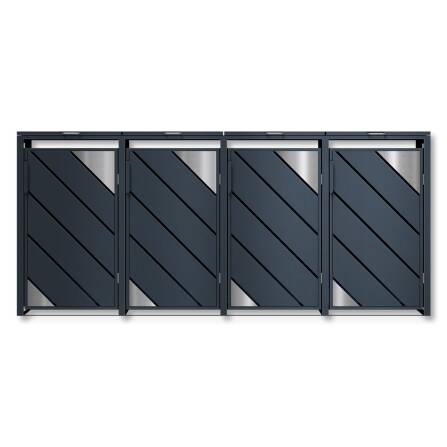 Metzler Mülltonnenbox mit Edelstahl Akzenten | 4er |...