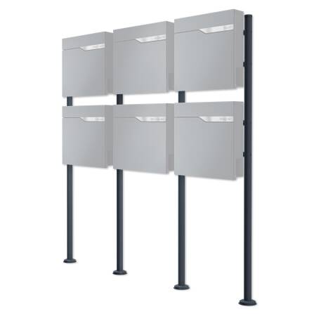 Metzler Briefkastenständer | 6er | RAL 7016  Anthrazit | Erpo