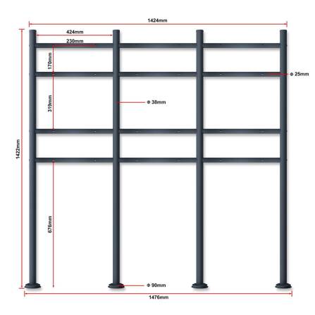 Metzler Briefkastenständer | 6er | RAL 7016  Anthrazit | Erpo