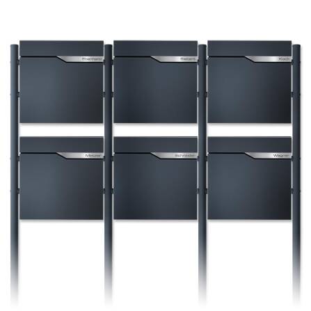 Metzler Standbriefkasten Mehrfamilienhaus in RAL 7016...