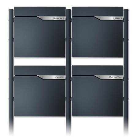 Metzler Standbriefkasten Mehrfamilienhaus in RAL 7016...