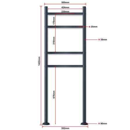 Metzler Standbriefkasten in Anthrazit RAL 7016 | 2er vertikal | personalisiert mit Gravur