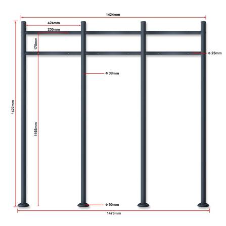 Metzler Standbriefkasten | 3er | Mit austauschbarem Namensschild | Anthrazit